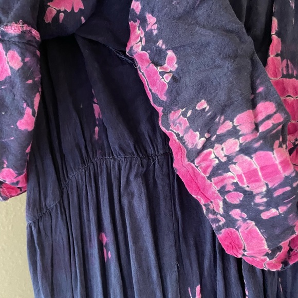 Japna Blue and Pink Tie Dye Maxi Dress - Picture 8 of 9